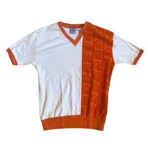 Leisure vintage Clmson Tigers orange white terry cloth short sleeve shirt SIZE M